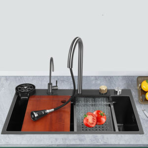 Kitchen Hand Pull Faucet Sink Set